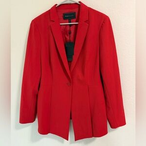 BCBG Max Azria Red Tailored Blazer One Button Size L NWT